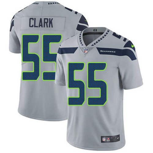 Nike Seahawks #55 Frank Clark Grey Alternate Youth Stitched NFL Vapor Untouchable Limited Jersey
