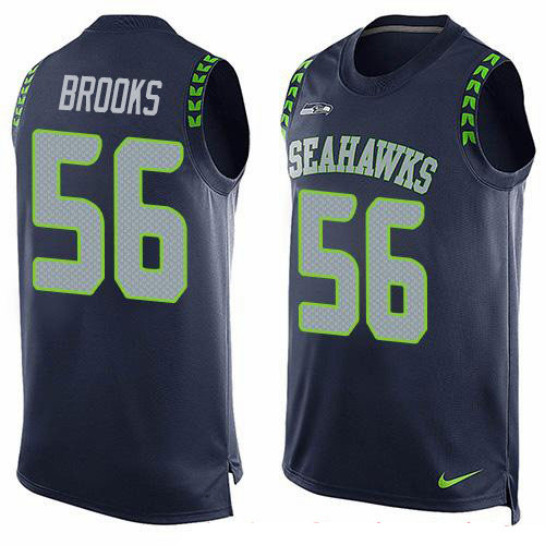 Nike Seahawks #56 Jordyn Brooks Steel Blue Team Color Men's Stitched NFL Limited Tank Top Jersey