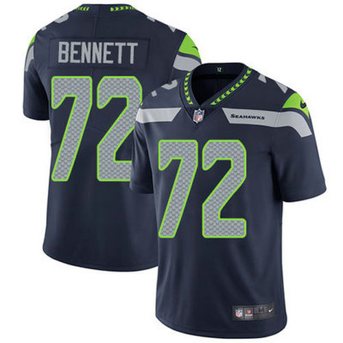 Nike Seahawks #72 Michael Bennett Steel Blue Team Color Youth Stitched NFL Vapor Untouchable Limited Jersey