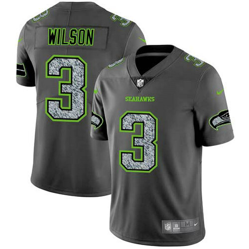 Nike Seahawks 3 Russell Wilson Gray Camo Vapor Untouchable Limited Jersey