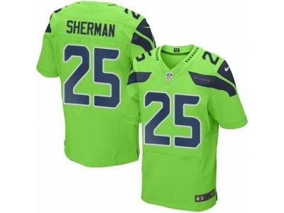 Nike Seattle Seahawks #25 Richard Sherman Green Elite Rush Jersey