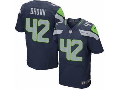 Nike Seattle Seahawks #42 Arthur Brown Elite Steel Blue Jersey