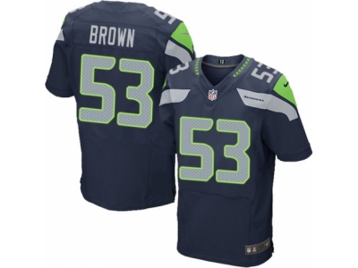 Nike Seattle Seahawks #53 Arthur Brown Elite Steel Blue Jersey