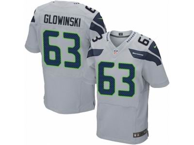 Nike Seattle Seahawks #63 Mark Glowinski Elite Grey Jersey
