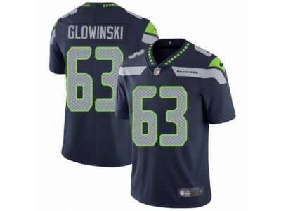 Nike Seattle Seahawks #63 Mark Glowinski Vapor Untouchable Limited Steel Blue Jersey