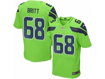 Nike Seattle Seahawks #68 Justin Britt Elite Green Rush NFL Jersey