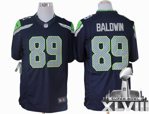Nike Seattle Seahawks #89 Doug Baldwin blue limited 2014 Super bowl XLVIII(GYM) Jersey