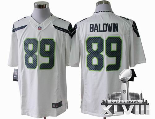 Nike Seattle Seahawks #89 Doug Baldwin white limited 2014 Super bowl XLVIII(GYM) Jersey
