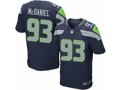 Nike Seattle Seahawks #93 Tony McDaniel Elite Steel Blue Jersey