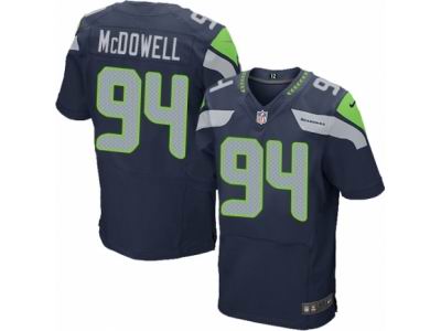 Nike Seattle Seahawks #94 Malik McDowell Elite Steel Blue Jersey