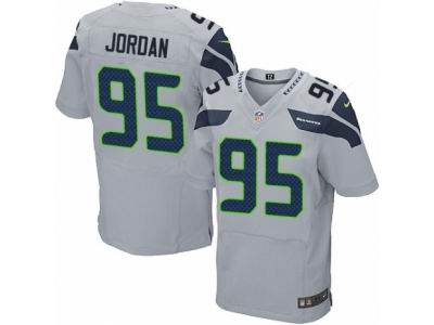 Nike Seattle Seahawks #95 Dion Jordan Elite Grey Jersey