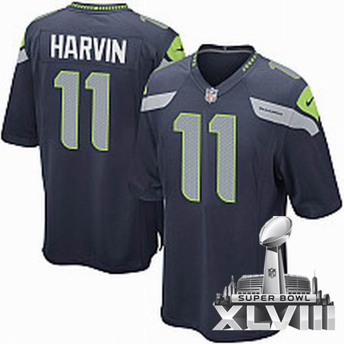 Nike Seattle Seahawks 11# Percy Harvin Game Team Color 2014 Super bowl XLVIII(GYM) Jersey