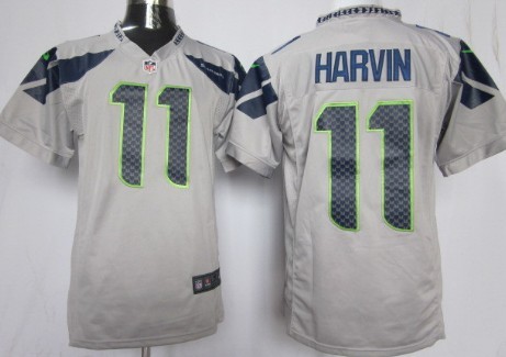 Nike Seattle Seahawks 11 Percy Harvin Gray Game Jersey