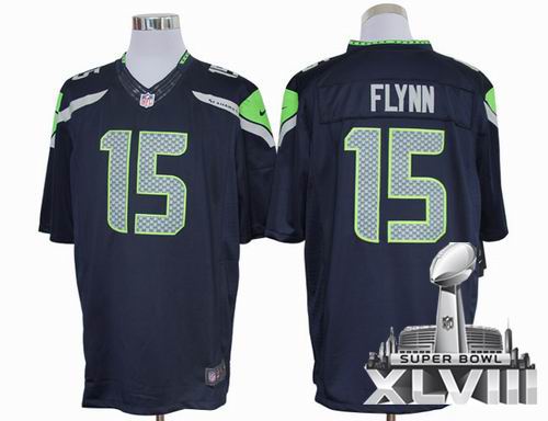 Nike Seattle Seahawks 15# Matt Flynn limited team color 2014 Super bowl XLVIII(GYM) Jersey