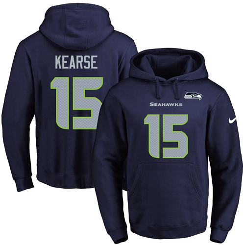 Nike Seattle Seahawks 15 Jermaine Kearse Navy Blue Name Number Pullover NFL Hoodie