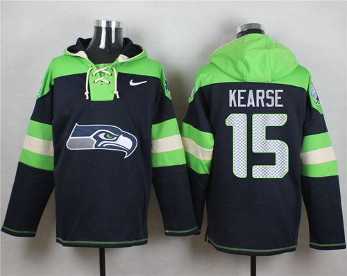 Nike Seattle Seahawks 15 Jermaine Kearse Steel Blue Player Pullover NFL Hoodie