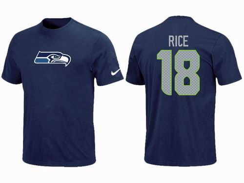 Nike Seattle Seahawks 18# Sidney Rice blue T-Shirt