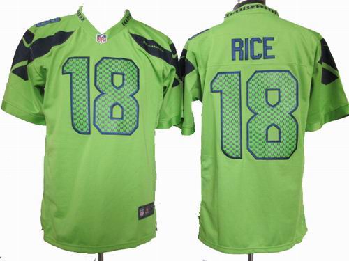 Nike Seattle Seahawks 18# Sidney Rice green Game Jersey