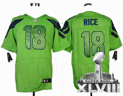 Nike Seattle Seahawks 18# Sidney Rice green elite 2014 Super bowl XLVIII(GYM) Jersey