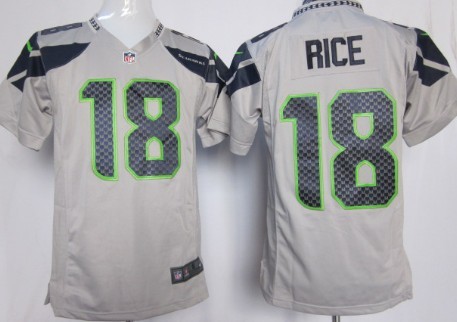 Nike Seattle Seahawks 18 Sidney Rice Gray Game Jersey