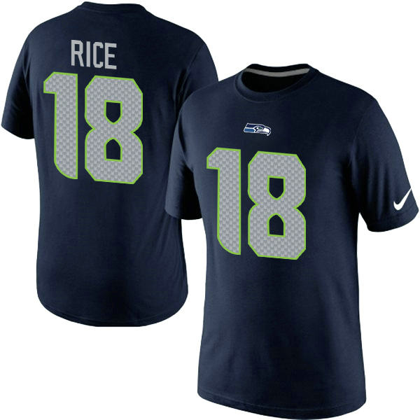 Nike Seattle Seahawks 18 Sidney Rice Pride Name & Number T-Shirt Blue