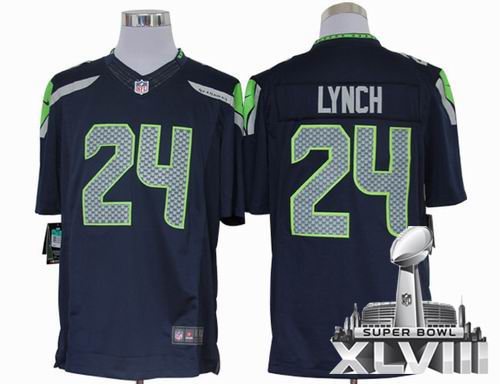 Nike Seattle Seahawks 24# Marshawn Lynch Team color limited 2014 Super bowl XLVIII(GYM) Jersey