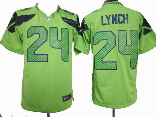 Nike Seattle Seahawks 24# Marshawn Lynch green Game Jersey