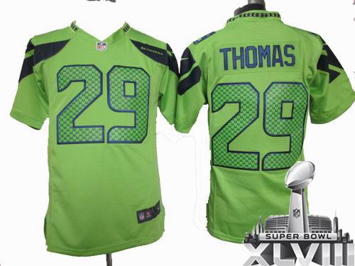 Nike Seattle Seahawks 29# Earl Thomas green Game 2014 Super bowl XLVIII(GYM) Jersey