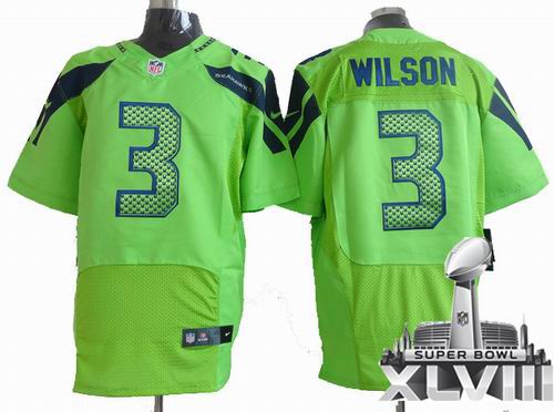 Nike Seattle Seahawks 3# Russell Wilson green elite 2014 Super bowl XLVIII(GYM) Jersey