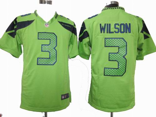 Nike Seattle Seahawks 3# Russell Wilson green game Jersey