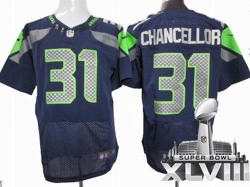 Nike Seattle Seahawks 31# Kam Chancellor Team Color elite 2014 Super bowl XLVIII(GYM) Jersey