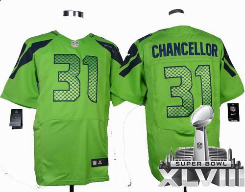 Nike Seattle Seahawks 31# Kam Chancellor green elite 2014 Super bowl XLVIII(GYM) Jersey