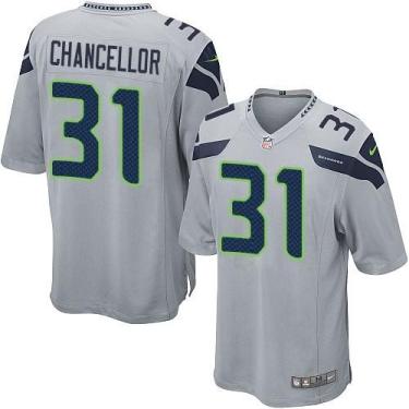 Nike Seattle Seahawks 31 Kam Chancellor Grey Alternate NFL Game Jersey
