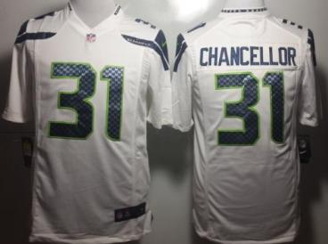 Nike Seattle Seahawks 31 Kam Chancellor White Game Jerseys