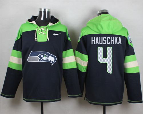 Nike Seattle Seahawks 4 Steven Hauschka Steel Blue Player Pullover NFL Hoodie