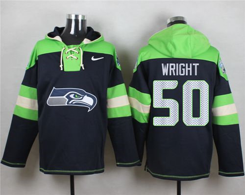 Nike Seattle Seahawks 50 K.J. Wright Steel Blue Player Pullover NFL Hoodie