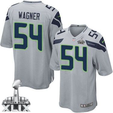 Nike Seattle Seahawks 54 Bobby Wagner Grey Alternate Super Bowl XLIX NFL Game Jersey
