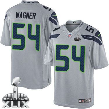 Nike Seattle Seahawks 54 Bobby Wagner Grey Alternate Super Bowl XLIX NFL Limited Jersey