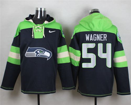 Nike Seattle Seahawks 54 Bobby Wagner Steel Blue Player Pullover NFL Hoodie