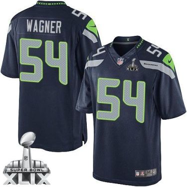 Nike Seattle Seahawks 54 Bobby Wagner Steel Blue Team Color Super Bowl XLIX NFL Limited Jersey