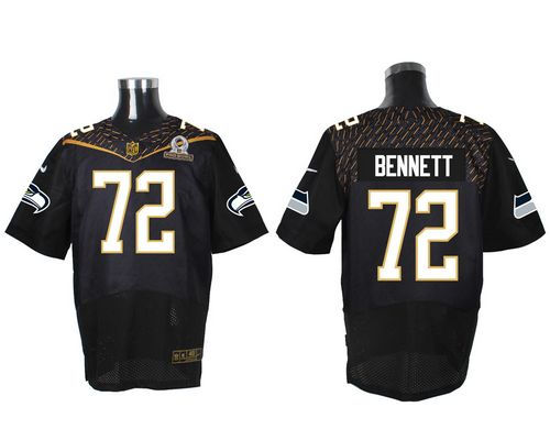 Nike Seattle Seahawks 72 Michael Bennett Black 2016 Pro Bowl NFL Elite Jersey