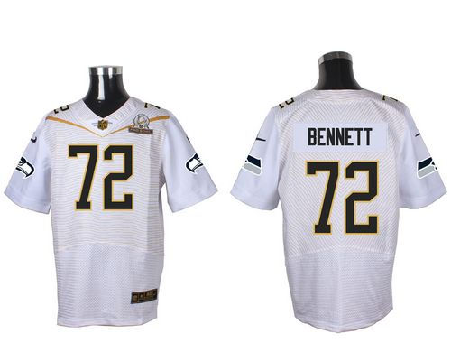 Nike Seattle Seahawks 72 Michael Bennett White 2016 Pro Bowl NFL Elite Jersey