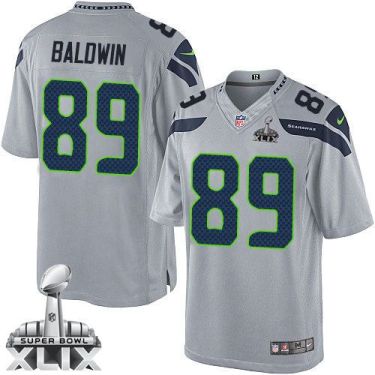 Nike Seattle Seahawks 89 Doug Baldwin Grey Alternate Super Bowl XLIX NFL Limited Jersey