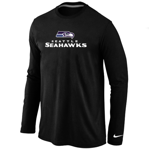 Nike Seattle Seahawks Authentic Logo Long Sleeve T-Shirt Black