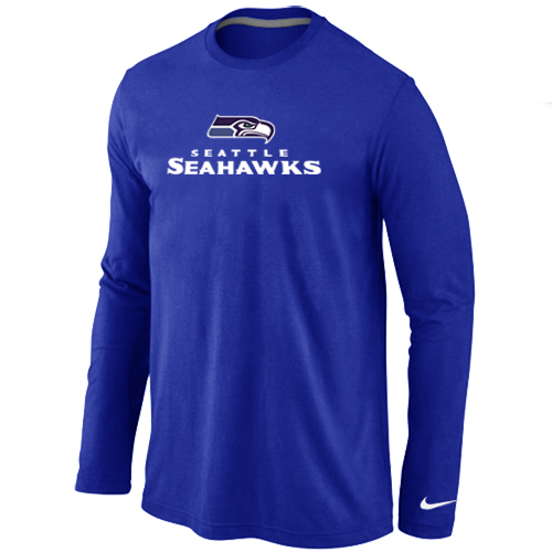 Nike Seattle Seahawks Authentic Logo Long Sleeve T-Shirt Blue