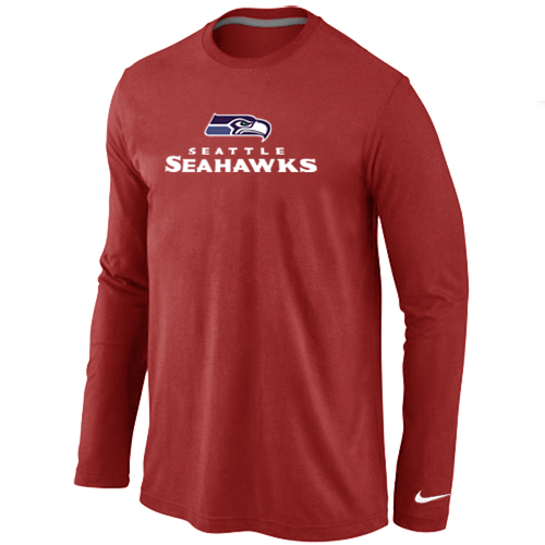 Nike Seattle Seahawks Authentic Logo Long Sleeve T-Shirt RED