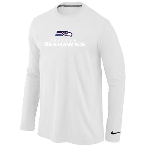 Nike Seattle Seahawks Authentic Logo Long Sleeve T-Shirt white