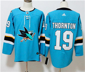 Adidas Sharks #19 Joe Thornton Teal Adidas Jersey