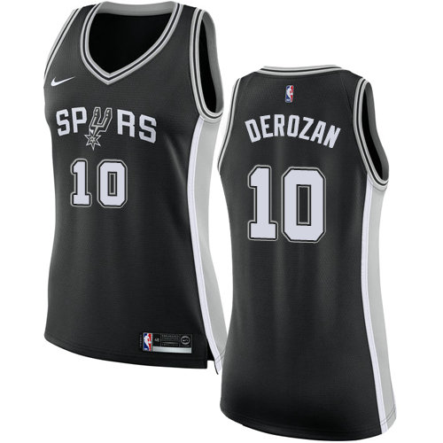 Nike Spurs #10 DeMar DeRozan Black Women's NBA Swingman Icon Edition Jersey