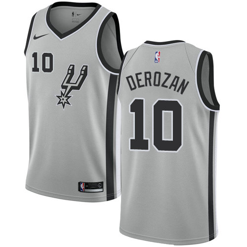 Nike Spurs #10 DeMar DeRozan Silver NBA Swingman Statement Edition Jersey